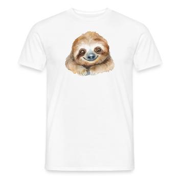 Faultier Wasserfarben Aquarell - Männer T-Shirt - Weiß - Vorne - AI Model Male 178 dark (178cm)
