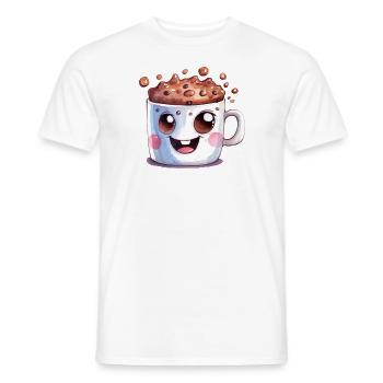 Kakao Wasserfarben Zeichnung - Männer T-Shirt - Weiß - Vorne - AI Model Male 178 dark (178cm)