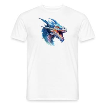 Dessin à l’aquarelle du dragon - T-shirt homme - blanc - Devant - AI Model Male 178 dark (178cm)