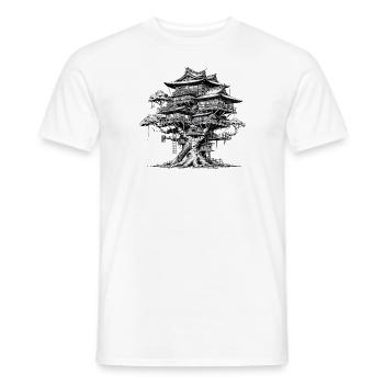 Japanisches Baumhaus (schwarz, weiß) - Männer T-Shirt - Weiß - Vorne - AI Model Male 178 dark (178cm)