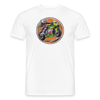 Sportliches Motorrad-Logo - Männer T-Shirt - Weiß - Vorne - AI Model Male 178 dark (178cm)
