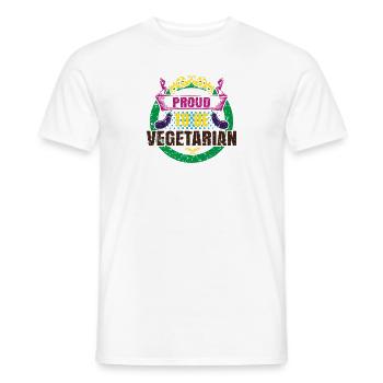 Chemise végétarienne · Durable · Cadeau végétalien - T-shirt homme - blanc - Devant - AI Model Male 178 dark (178cm)