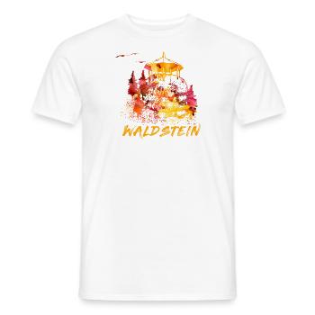 Watercolor Waldstein Fichtelgebirge Fichtelhills - Men's T-Shirt - white - Front - AI Model Male 178 dark (178cm)
