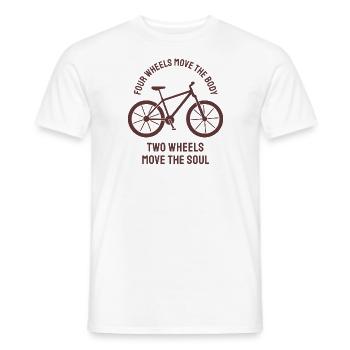 Four wheels move the body two wheels move the soul - T-shirt homme - blanc - Devant - AI Model Male 178 dark (178cm)