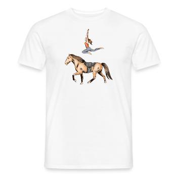 Tour de saut équitation cheval amour - T-shirt homme - blanc - Devant - AI Model Male 178 dark (178cm)