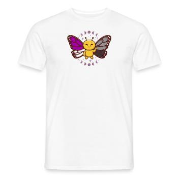 Asexuelle Flagge Ass Monarch Schmetterling Insekt Subtil - Männer T-Shirt - Weiß - Vorne - AI Model Male 178 dark (178cm)