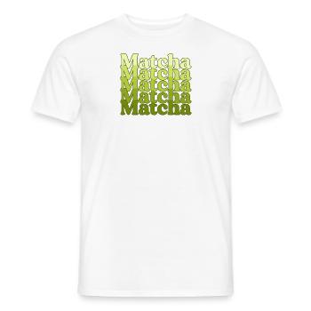 Vintage Matcha Lover Cadeau pour Barista Retro Green - T-shirt homme - blanc - Devant - AI Model Male 178 dark (178cm)