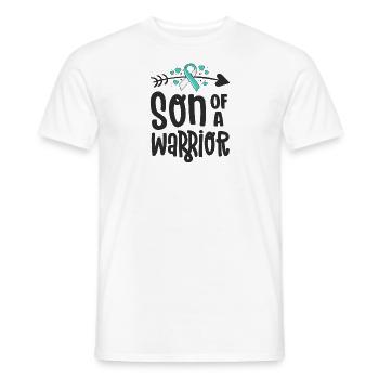 Fils d’un guerrier Sarcelle Cancer du col de l’utérus blanc - T-shirt homme - blanc - Devant - AI Model Male 178 dark (178cm)