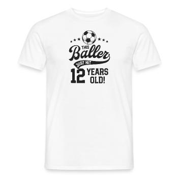 12 Years Old Soccer Themed Birthday Party 12th - Men's T-Shirt - white - Front - AI Model Male 178 dark (178cm)