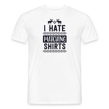 Je déteste les chemises de Noël assorties couple mari - T-shirt homme - blanc - Devant - AI Model Male 178 dark (178cm)