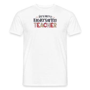 Very Merry Kindergarten Teacher Christmas School - Men's T-Shirt - white - Front - AI Model Male 178 dark (178cm)