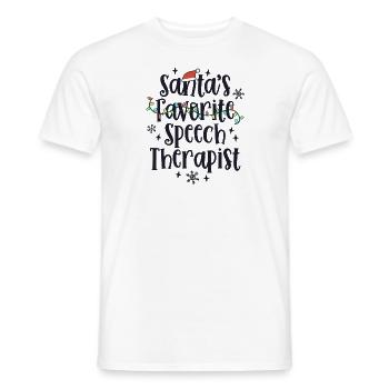 Cute Christmas Speech Therapist Language Therapy - Men's T-Shirt - white - Front - AI Model Male 178 dark (178cm)