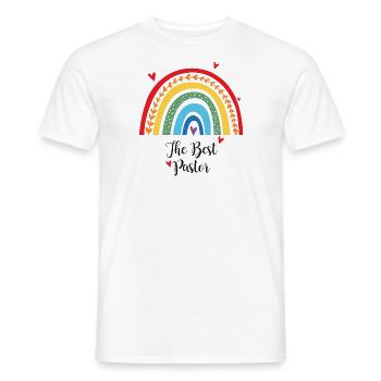 The best pastor rainbow with heart - Men's T-Shirt - white - Front - AI Model Male 178 dark (178cm)