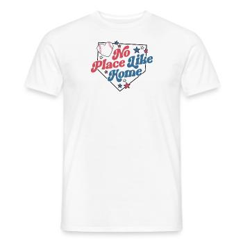 Kein Ort wie zu Hause Baseball Shirt Retro Baseball - Männer T-Shirt - Weiß - Vorne - AI Model Male 178 dark (178cm)