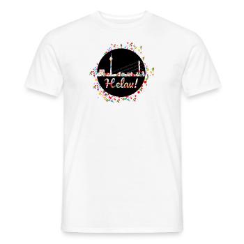 Düsseldorf, horizon, helau, confettis, carnaval, coloré - T-shirt homme - blanc - Devant - AI Model Male 178 dark (178cm)