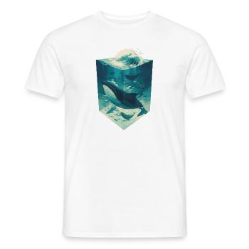 Sanfter Riese der Meere - Aquarellgemalter Blauwal - Männer T-Shirt - Weiß - Vorne - AI Model Male 178 dark (178cm)