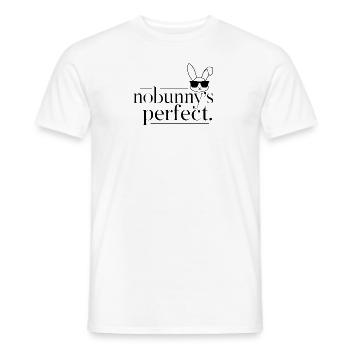 Hase "Nobunny is Perfect" Witzig - Männer T-Shirt - Weiß - Vorne - AI Model Male 178 dark (178cm)
