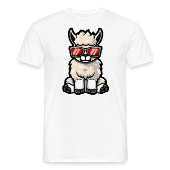 Alpaka Llama Cool Comic - Männer T-Shirt - Weiß - Vorne - AI Model Male 178 dark (178cm)