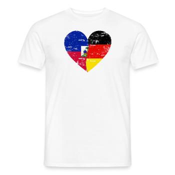 Haïti Allemagne Flag Coeur - T-shirt homme - blanc - Devant - AI Model Male 178 dark (178cm)