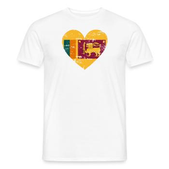 Sri Lanka Flag Heart - Men's T-Shirt - white - Front - AI Model Male 178 dark (178cm)