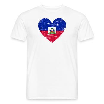 Haiti Flaggenherz - Männer T-Shirt - Weiß - Vorne - AI Model Male 178 dark (178cm)