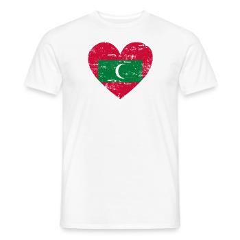 Malediven Flaggenherz - Männer T-Shirt - Weiß - Vorne - AI Model Male 178 dark (178cm)