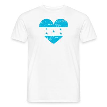 Honduras flag heart - Men's T-Shirt - white - Front - AI Model Male 178 dark (178cm)