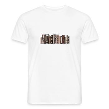 Braune Pastellbücher - Männer T-Shirt - Weiß - Vorne - AI Model Male 178 dark (178cm)