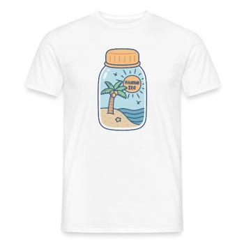 Vitamine Mer Plage Soleil Et Vagues Dans Une Bouteille - T-shirt homme - blanc - Devant - AI Model Male 178 dark (178cm)