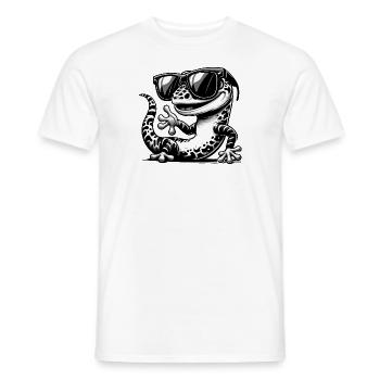 Gecko mit Sonnenbrille - Männer T-Shirt - Weiß - Vorne - AI Model Male 178 dark (178cm)