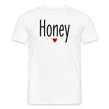 Valentinstag, Spitzname, Honey, Herz, Liebe, Paare - Männer T-Shirt - Weiß - Vorne - AI Model Male 178 dark (178cm)