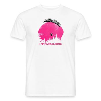 I ♥️ Parapente rose - T-shirt homme - blanc - Devant - AI Model Male 178 dark (178cm)