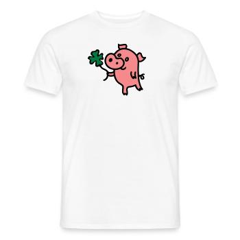 Schweinchen Klee 3 - Männer T-Shirt - Weiß - Vorne - AI Model Male 178 dark (178cm)