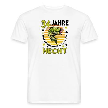 Geburtstag Toller Hecht Alter Jahre 34 - Männer T-Shirt - Weiß - Vorne - AI Model Male 178 dark (178cm)