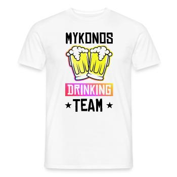 L’équipe de boissons de Mykonos - T-shirt homme - blanc - Devant - AI Model Male 178 dark (178cm)