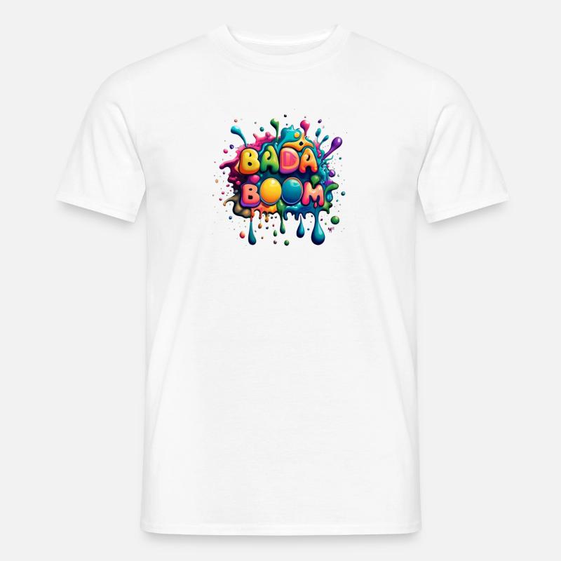 Badaboom_Splash Kunst - Männer T-Shirt - Weiß