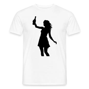 Silhouette de fêtarde célébrant la consommation d’alcool - T-shirt homme - blanc - Devant - AI Model Male 178 dark (178cm)