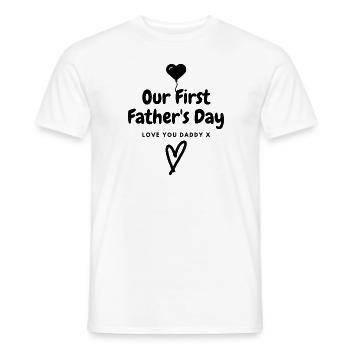 Our First Father's Day - Men's T-Shirt - white - Front - AI Model Male 178 dark (178cm)