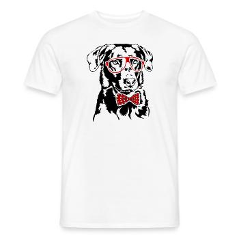 BEAUCERON Glasses Fly Dogs Dog Wilsigns - Men's T-Shirt - white - Front - AI Model Male 178 dark (178cm)