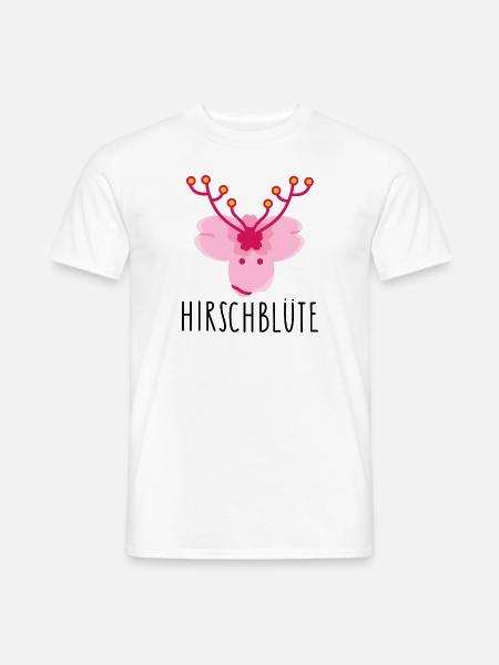 Lustige Kirschblüte als Hirsch - Männer T-Shirt - Weiß