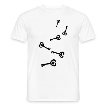 Mariage au cœur clé - T-shirt homme - blanc - Devant - AI Model Male 178 dark (178cm)