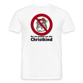 Österreich Santa Claus vs Christkind Spruch - Männer T-Shirt - Weiß - Vorne - AI Model Male 178 dark (178cm)