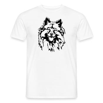 Wolfsspitz Keeshond Dog Portrait Dogs Wilsigns - Men's T-Shirt - white - Front - AI Model Male 178 dark (178cm)