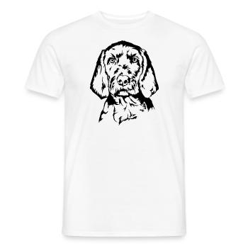 Vizsla Drahthaar Portrait Hund Hunde Wilsigns - Männer T-Shirt - Weiß - Vorne - AI Model Male 178 dark (178cm)