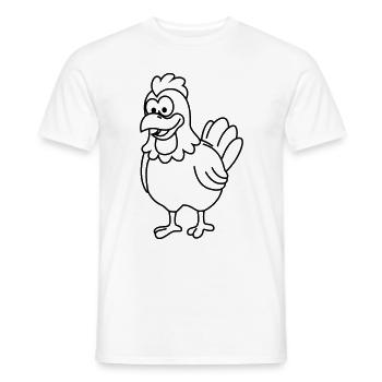 Chicken Comic Animal - Men's T-Shirt - white - Front - AI Model Male 178 dark (178cm)