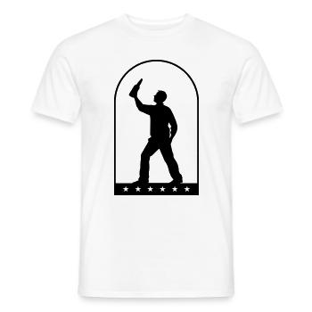 Boire une bouteille de bière - T-shirt homme - blanc - Devant - AI Model Male 178 dark (178cm)