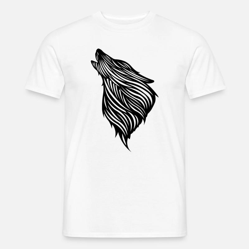 Wolf - Männer T-Shirt - Weiß