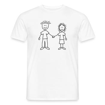 family_mom_and_dad_1c - Männer T-Shirt - Weiß - Vorne - AI Model Male 178 dark (178cm)