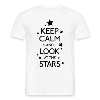 keep calm and look at the stars - Men's T-Shirt - white - Front - AI Model Male 178 dark (178cm)