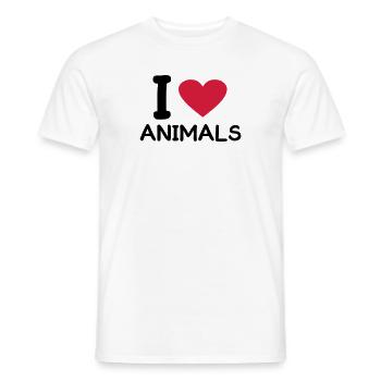 i love Animals - Men's T-Shirt - white - Front - AI Model Male 178 dark (178cm)